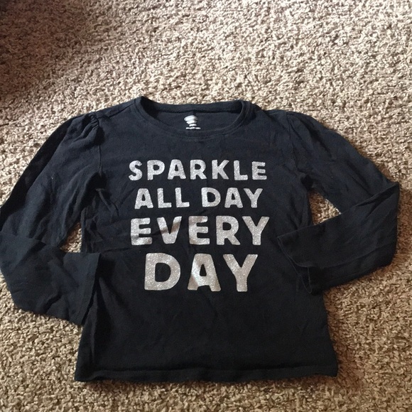 Old Navy Other - Old Navy Black Long Sleeve Top Silver Sparkle Lettering